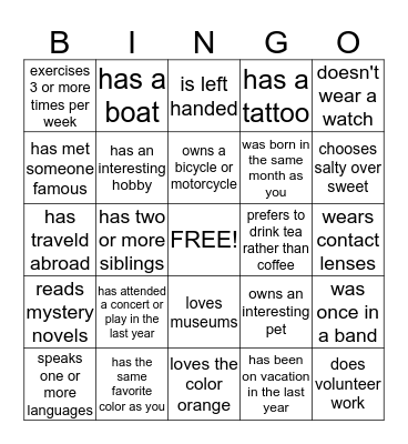 ACUI Summer Leadership Bingo Card