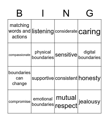 Overview  Bingo Card