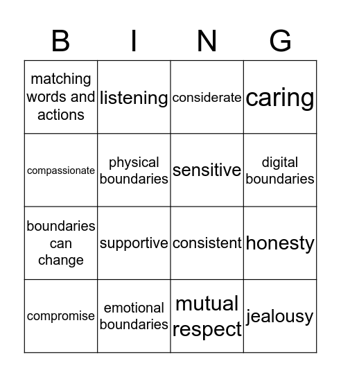 Overview  Bingo Card