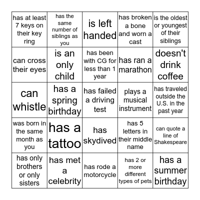 Bingo Card