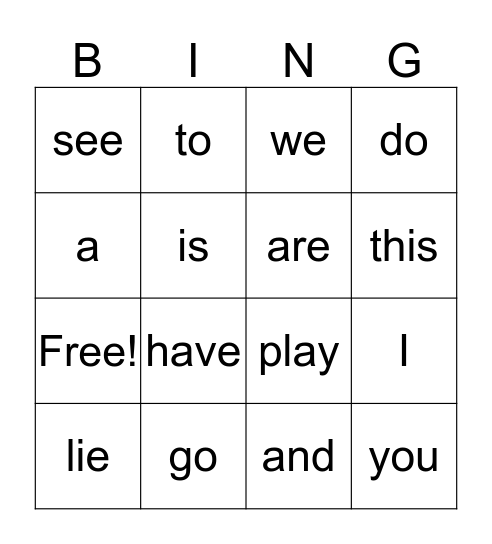 Sight Word Bingo - March Bingo Card