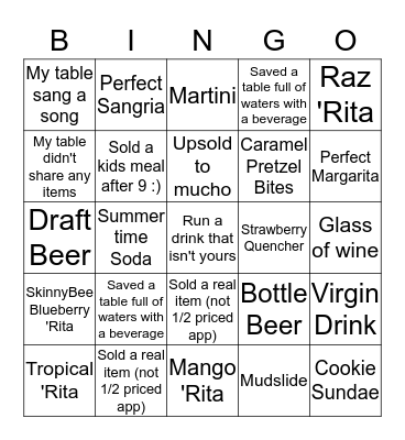 Kareoke Bingo Card
