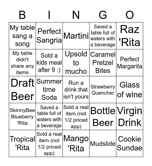 Kareoke Bingo Card