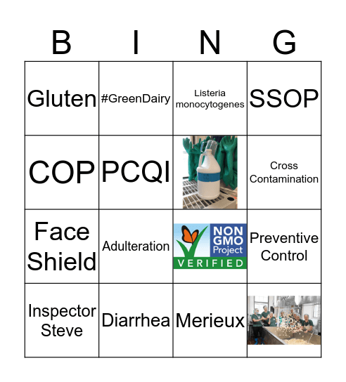 Food Safety BINGO Card