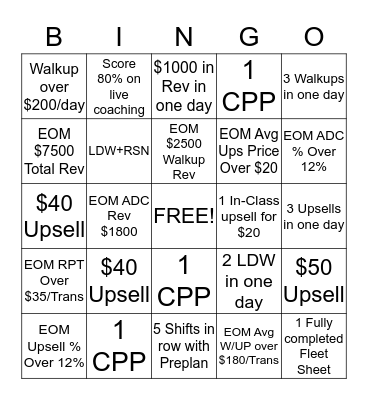 March Sales Blackout! Bingo Card