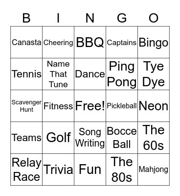 BROKEN SOUND COLOR WAR BINGO Card
