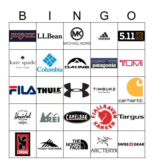 A Walk To Work Backpack BINGO Card