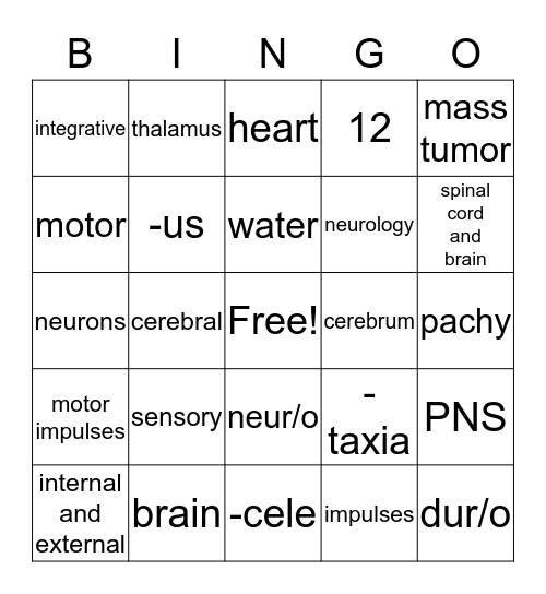 Chapter 9  Bingo Card
