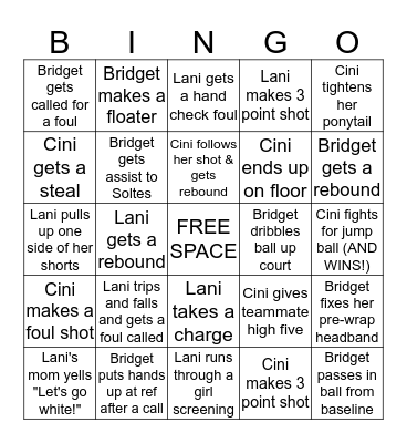 Senior Night 2020 Bingo Card