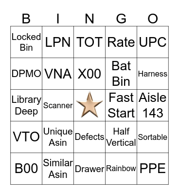 Stow Team Bingo Card