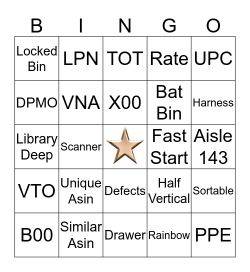 Stow Team Bingo Card