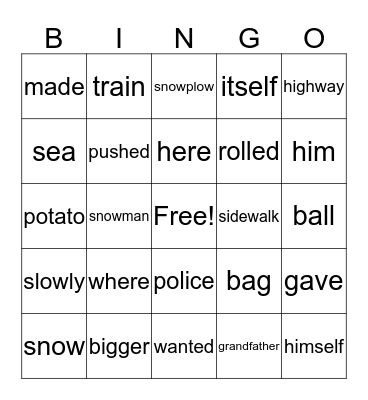 Book 3  Part 4 Bingo Card