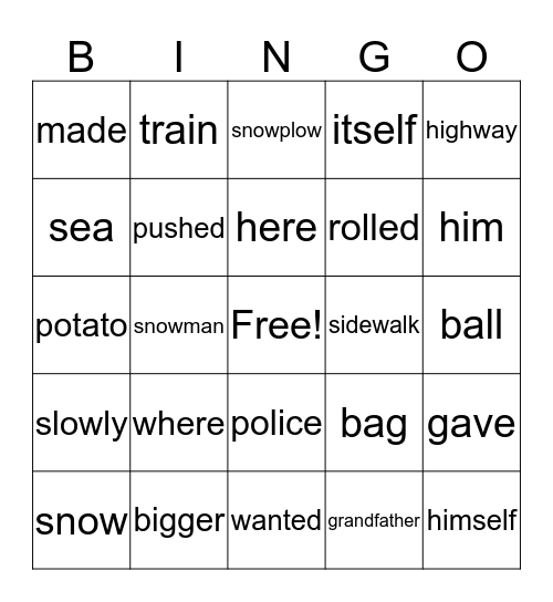 Book 3  Part 4 Bingo Card