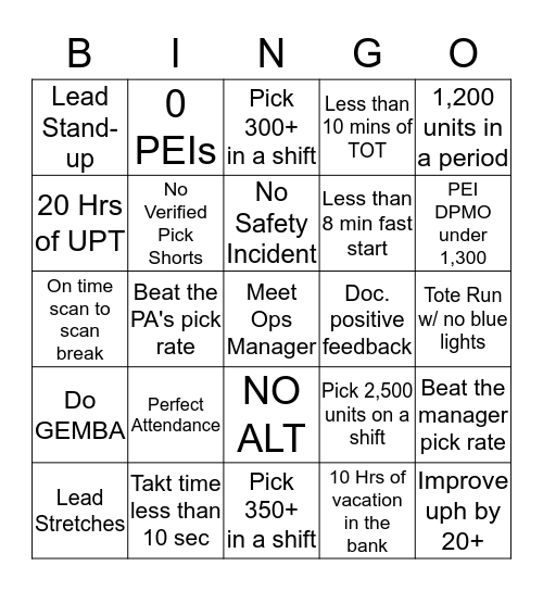 AMAZON BINGO Card