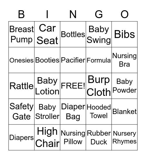 ALL ABOUT BABIES Bingo Card