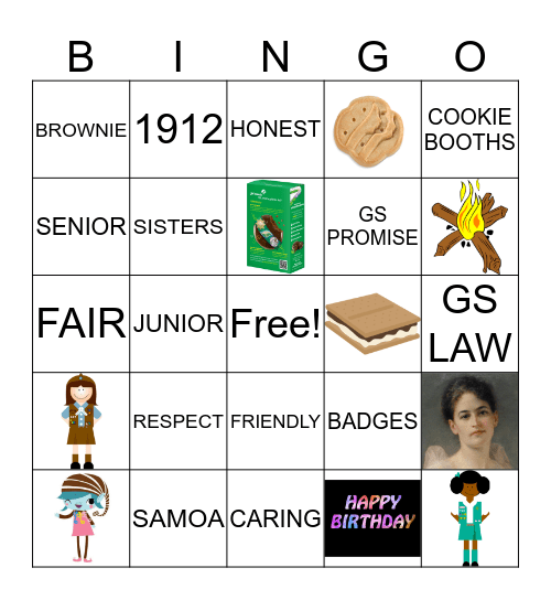 GIRL SCOUT Bingo Card