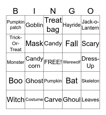 Halloween!!! Bingo Card