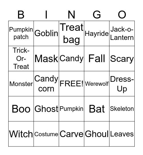 Halloween!!! Bingo Card