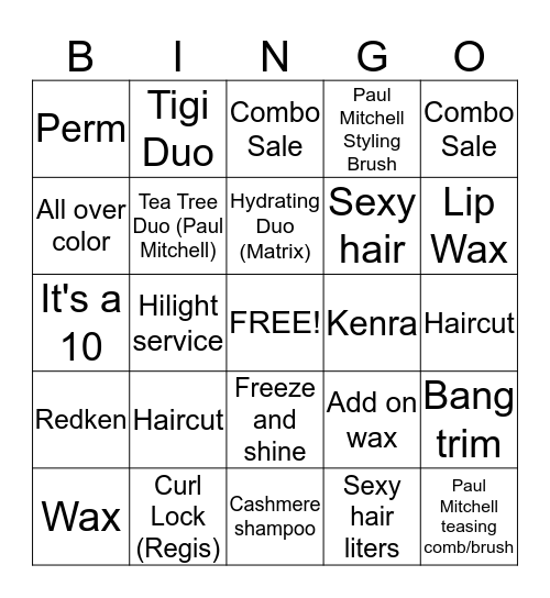Cosmo Bingo Card