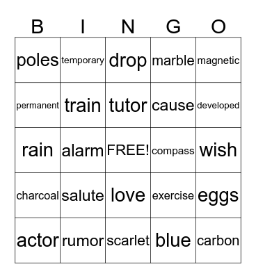 4TH GRADE Bingo Card