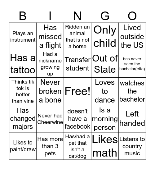 Beta Lamb-Duh Bingo Card