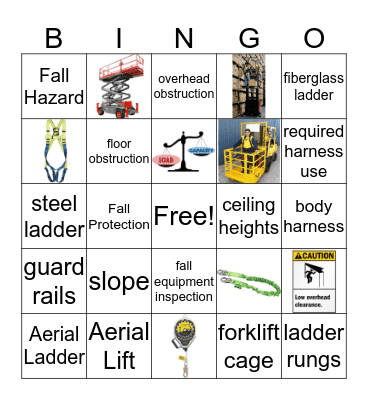 Aerial Safety Bingo Card