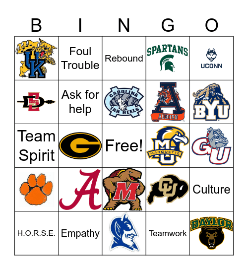 March Madness Bingo Card