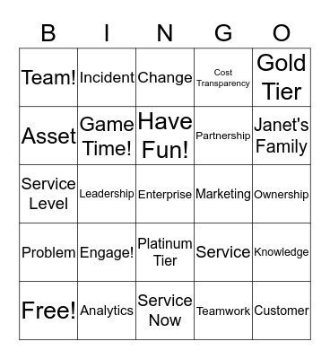 ITSM Bingo! Bingo Card