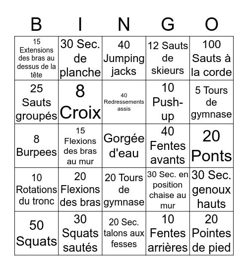 Bingo mise-en-forme Bingo Card