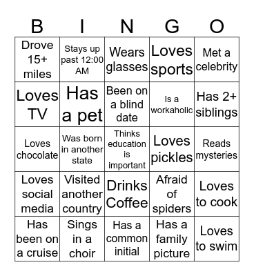 Find Someone Who.... Ice Breaker Bingo Card