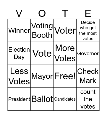 VOTING BINGO Card
