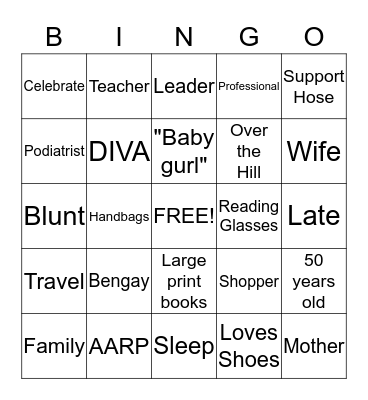 BIRTHDAY CELEBRATION FOR YVETTE Bingo Card