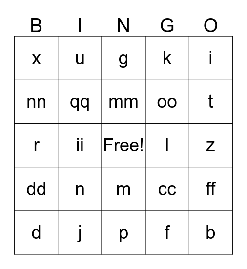 Muziek Bingo Card