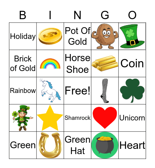 St Patrick's Day Bingo  Bingo Card