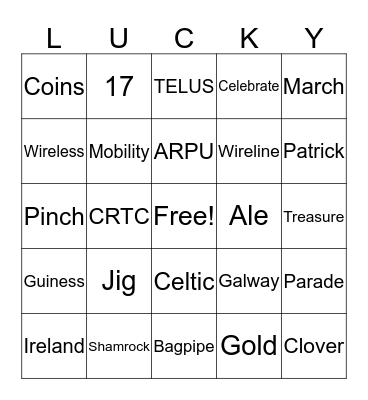 St. Patrick's BINGO Card