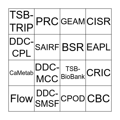UWCCC Shared Resources Connect 4 Bingo Card