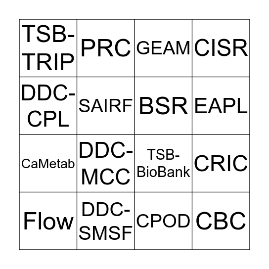 UWCCC Shared Resources Connect 4 Bingo Card
