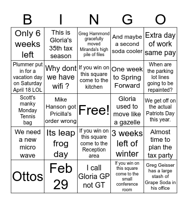 Leap Frog Bingo Card