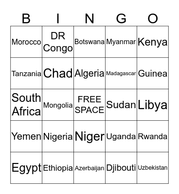 Bless the Rains Bingo Card