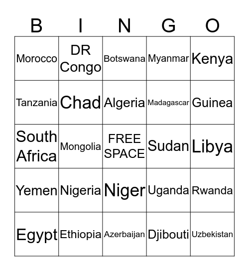 Bless the Rains Bingo Card