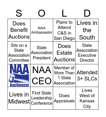 State Leadership Conference 2020 Bingo Card
