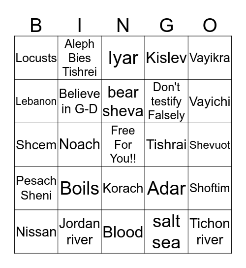 Yediot Klaliot By: Jeffrey & Simon Bingo Card