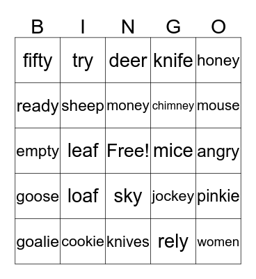 Shamrock Bingo Card