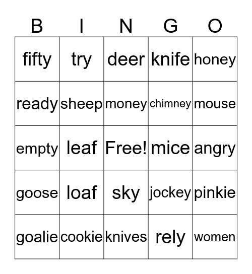 Shamrock Bingo Card