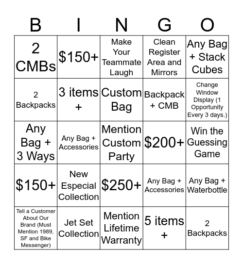 $25 Gift Card for Black Out! Bingo Card