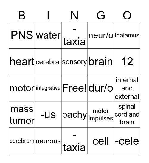 Chapter 9  Bingo Card