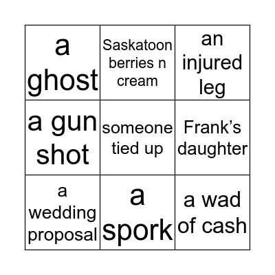 Inheritance BINGO Card