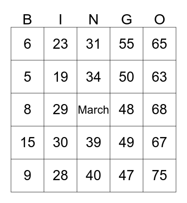 Cedarcroft Place TV Bingo Card