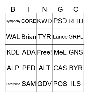 Library Lingo Bingo Card