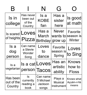 Bingo Card